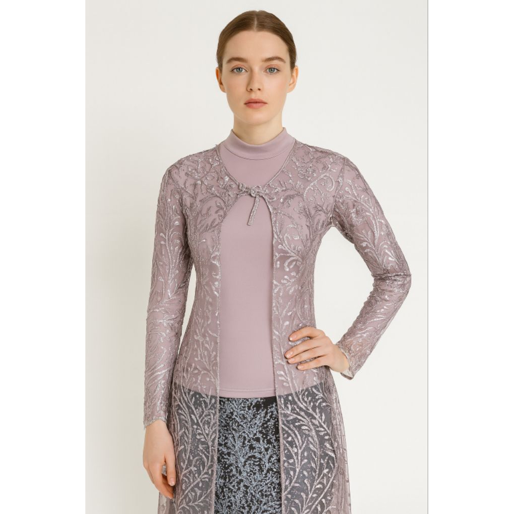 Kebaya Sabrina Wisuda Modern Warna Ungu Taro 254