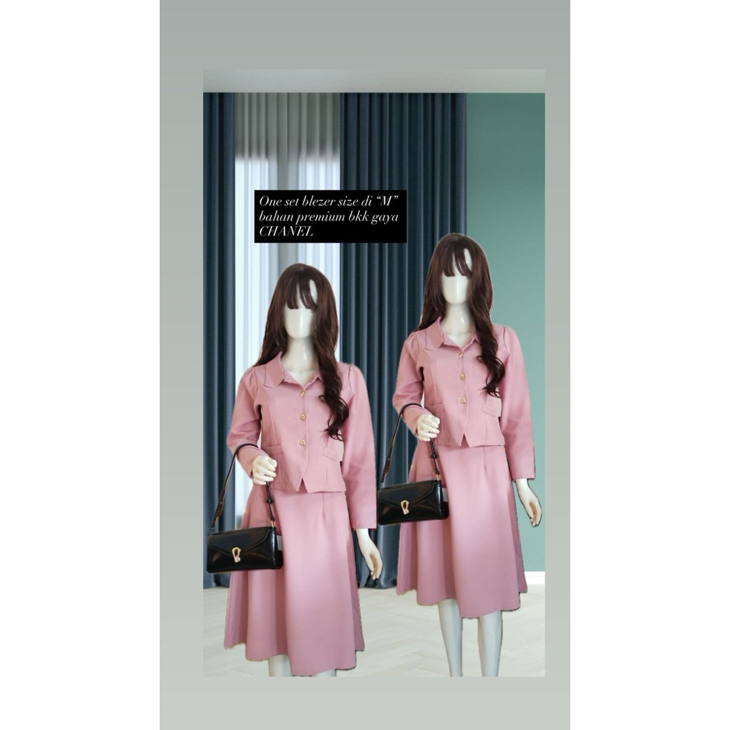 setelan blazer dan rok (one set blazer).