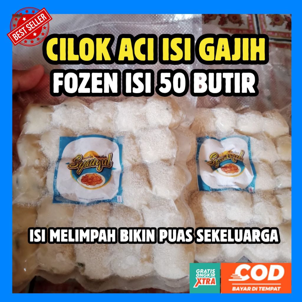 

(50 biji) FROZEN Pentol Cilok isi gajih lemak jando sapi/ boci