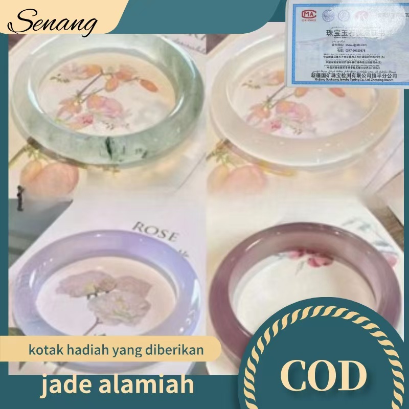 Gelang Lapis Berwarna/Gaya Cina Kuno/Gelang Kecantikan/Gelang Batu Giok Imitasi