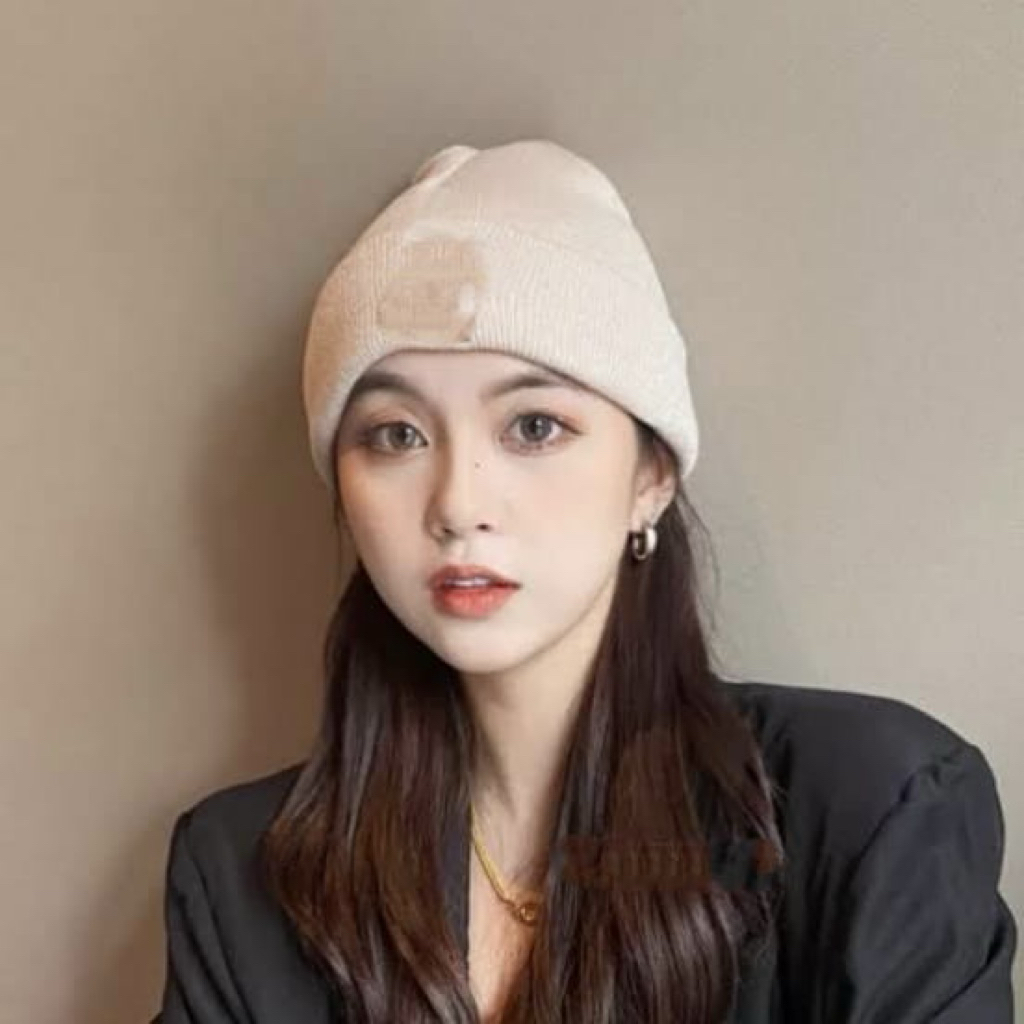 Topi Rajut kupluk bordir tulisan Topi gunung rajut tebal