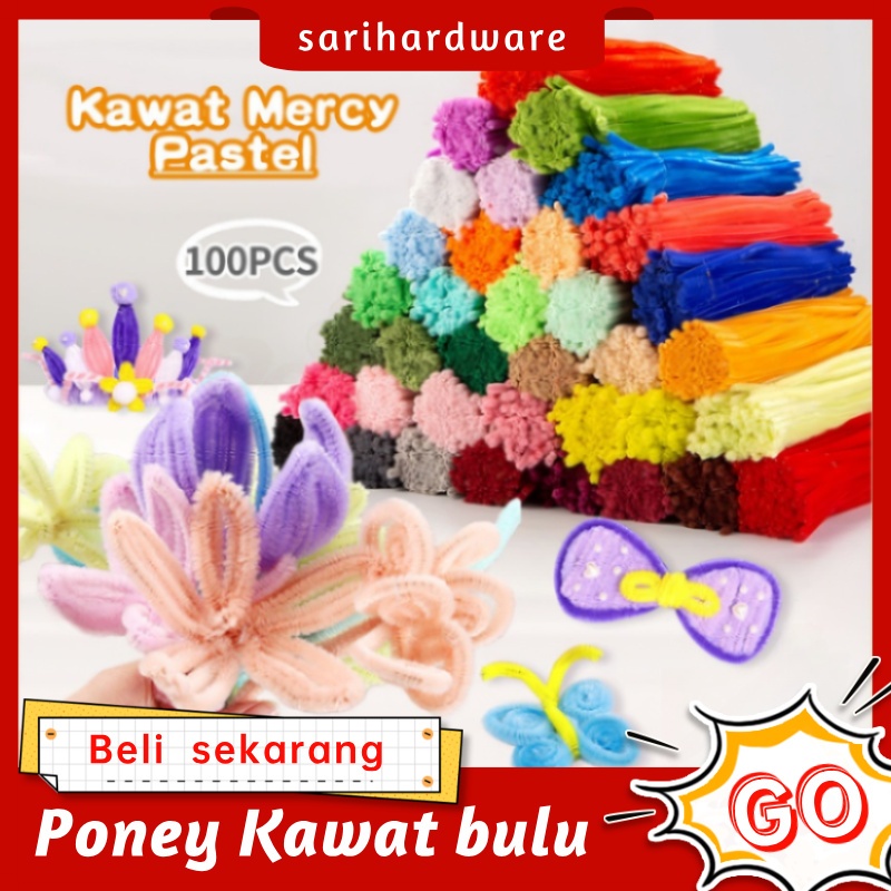 

100Pcs Kawat Bulu Mix Pastel Rainbow - Floral Tape & Craft Supplies for DIY, Kids Craft, and Handicrafts,COD
