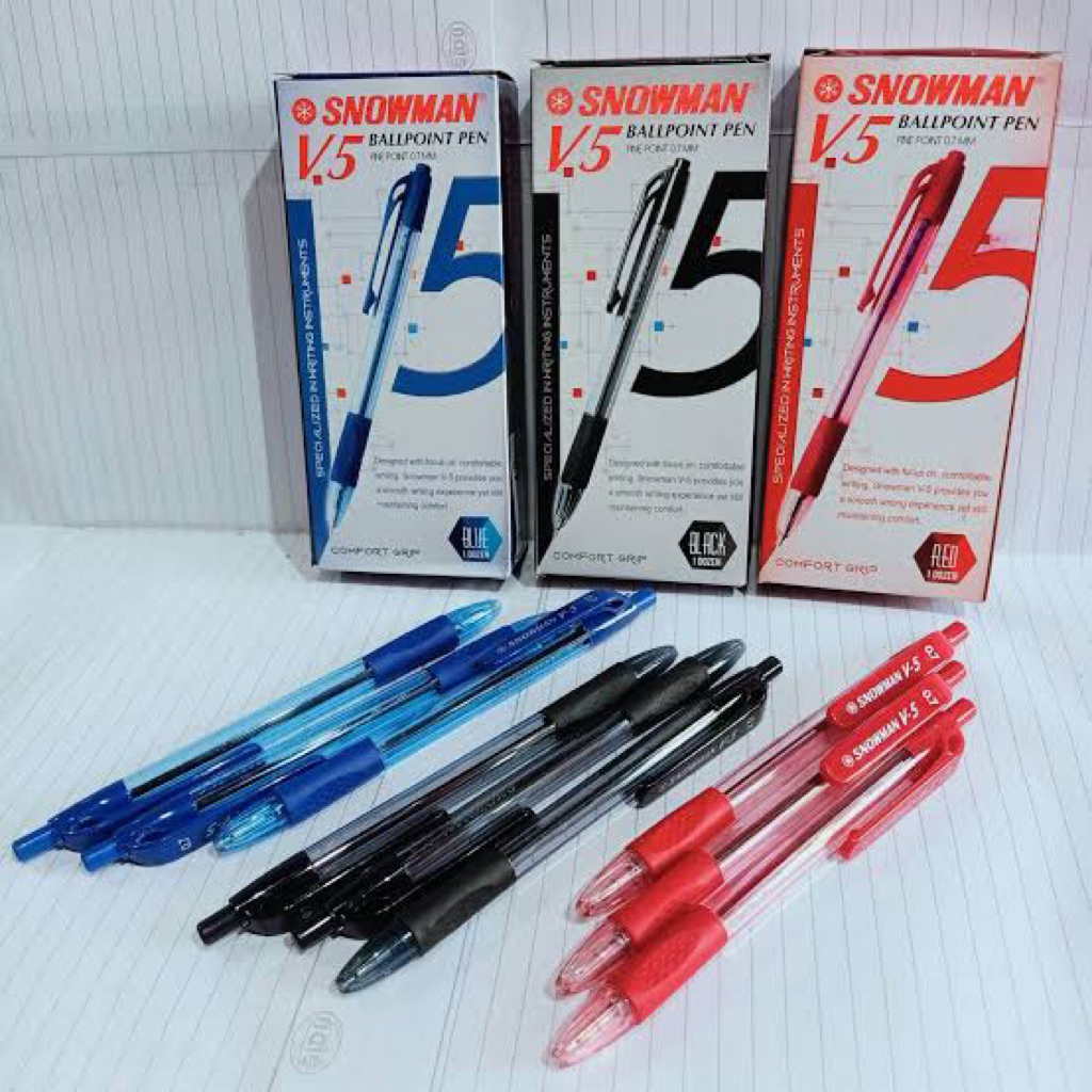 

Pen Snowman V5 Warna Biru, Merah, Hitam [Per 1 Lusin]