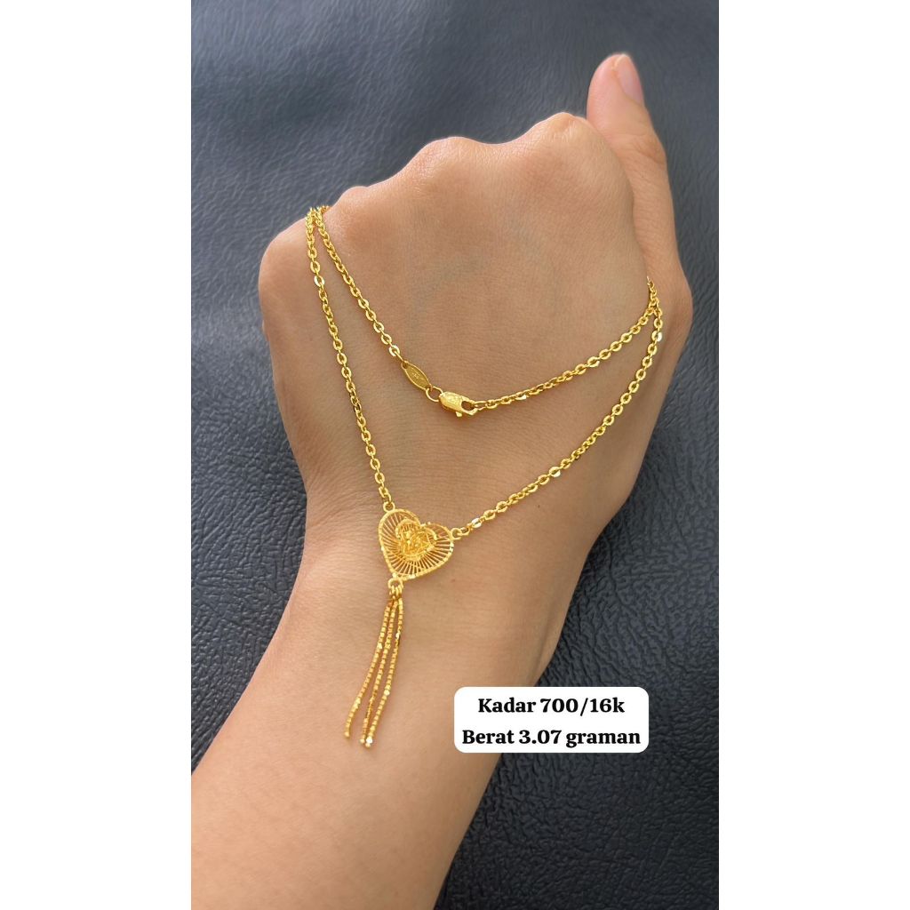 kalung emas liontin kendari emas asli kadar 700 mewah hadiah ultah