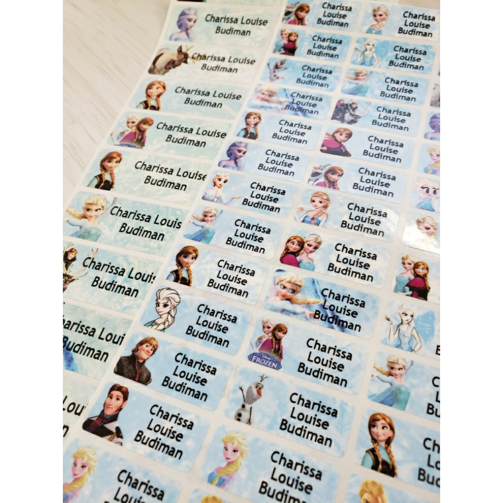 

Stiker Label Nama Name Sticker Frozen Princess Anna Elsa Waterproof Anti Air