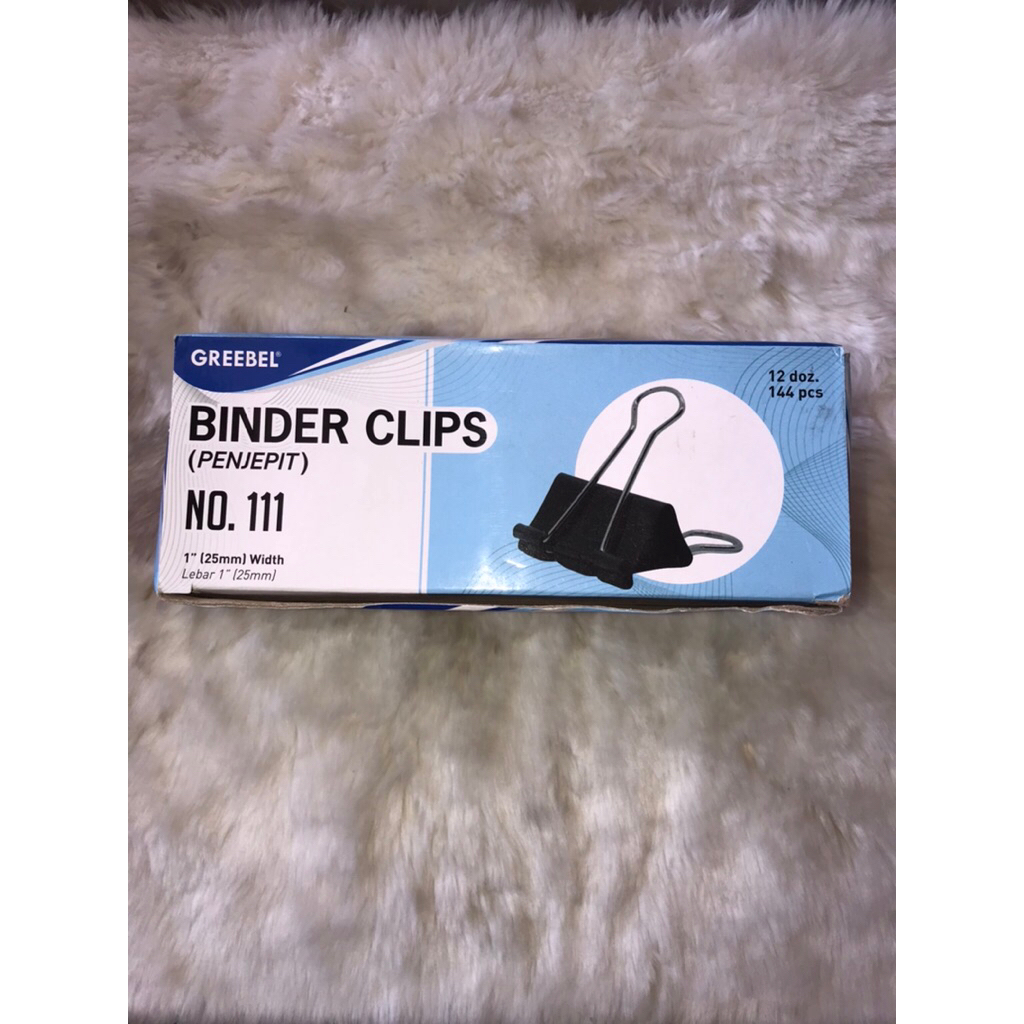 

{Lusin} Greebel Klip Kertas Binder Clip/Penjepit Kertas Hitam No.111 25mm