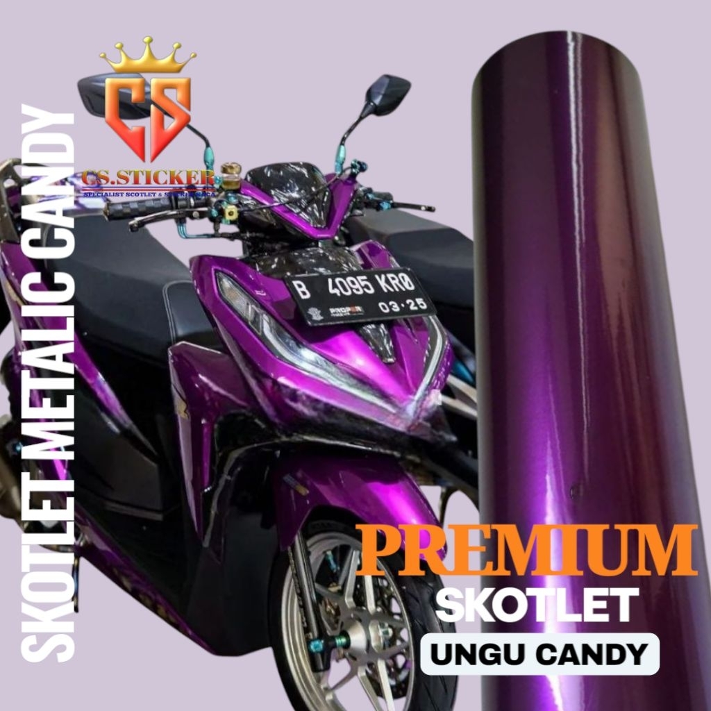 Sticker Ungu Sekotlet Ungu Metalik Candy Stiker Skotlet Warna Ungu Candy