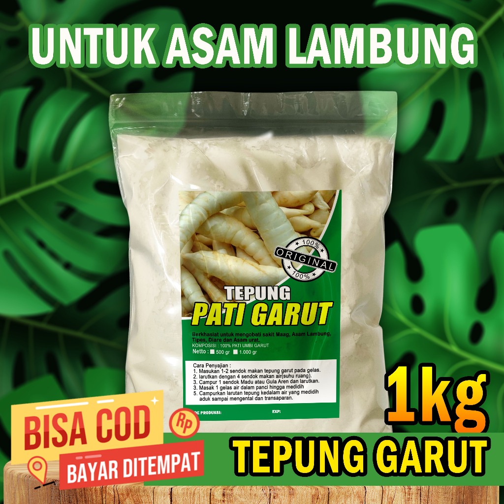 

TEPUNG GARUT KWALITAS PREMIUM 1kg / TEPUNG GARUT UNTUK ASAM LAMBUNG / PATI GARUT