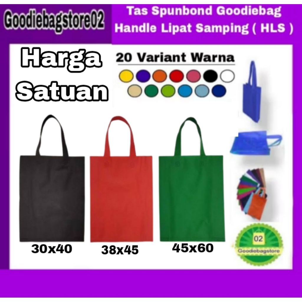 

Tas Kain Spunbond Goodie Bag ukuran 30x40, 38x45, 45x60 cm Souvenir,Seminar,Taskado,Ulangtahun,Sembako,Kantong,Event,Paperbag,Polos