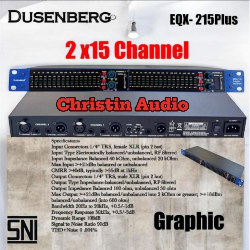 Equalizer Profesional Audio Dusenbreg EQX 215 Plus + Subwoofer Terbaru 2x15 Channel Original SNI
