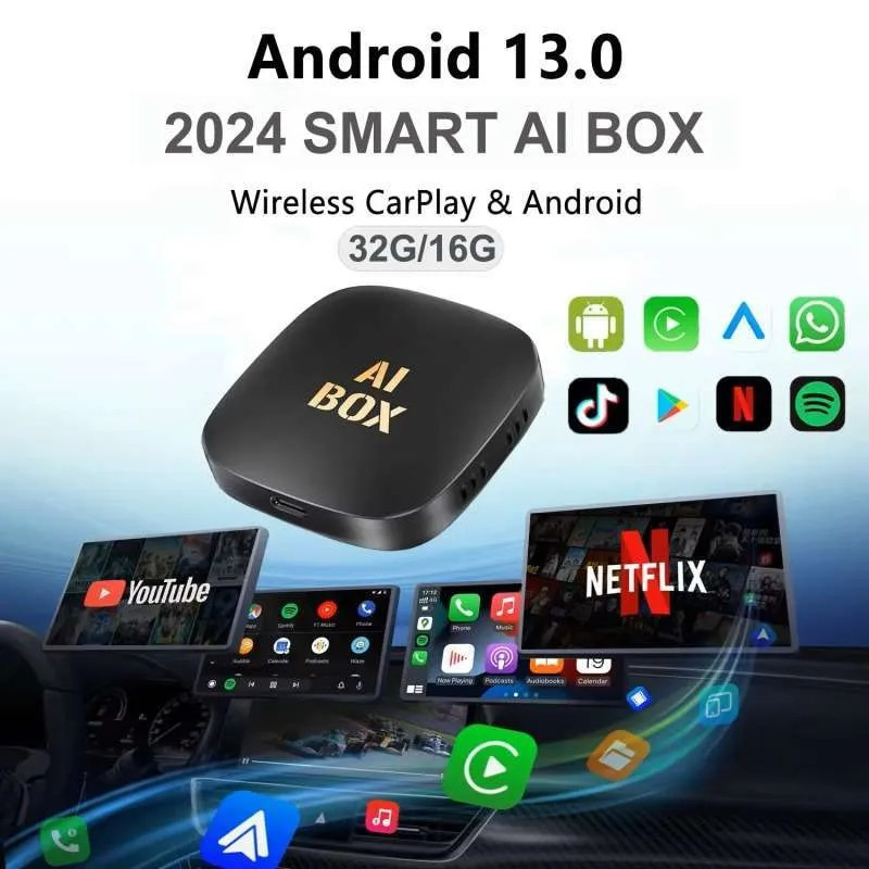 Android 13 Carplay AI Box Wireless Smart TV Box WIFI 5GHz