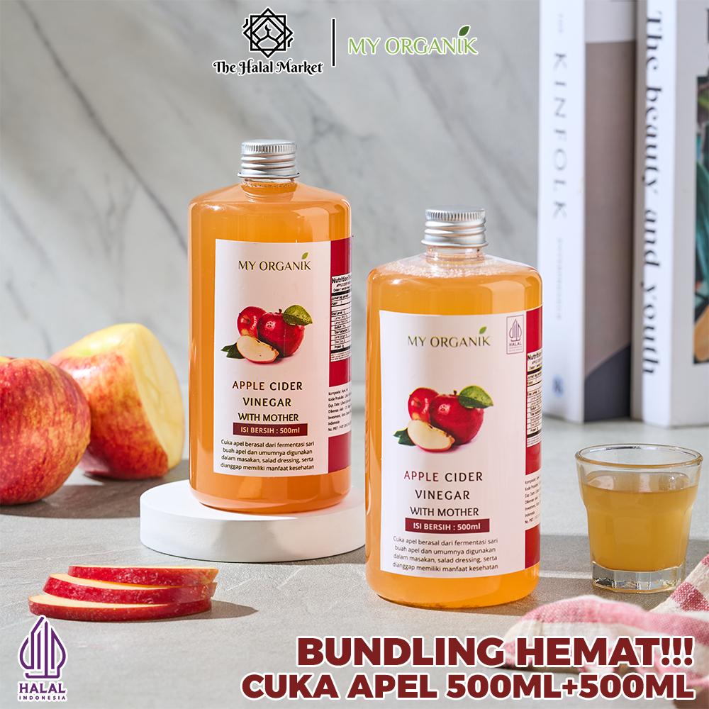 

My Organik Paket Lebih Banyak 1 Liter Cuka Apel Dapat 2 Cuka Apel With Mother Original 500 ml