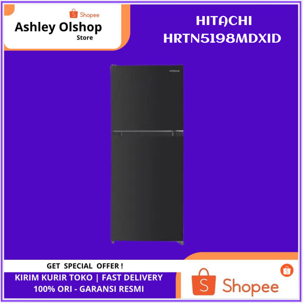 Kulkas Hitachi 2 Pintu HRTN5198MDXID 181 Liter Kulkas Hitachi Inverter