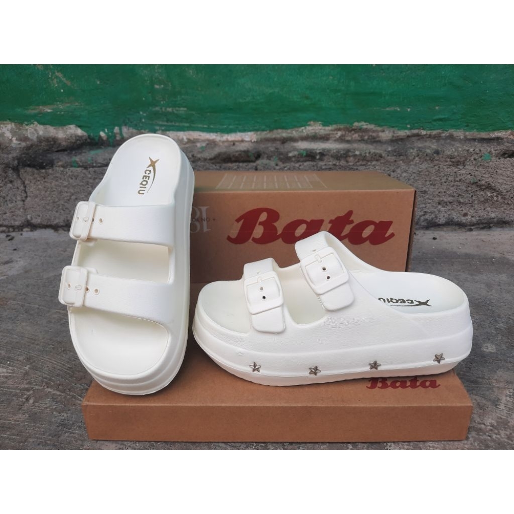 sandal slop karet wedges xceqiu bata ringan original 572