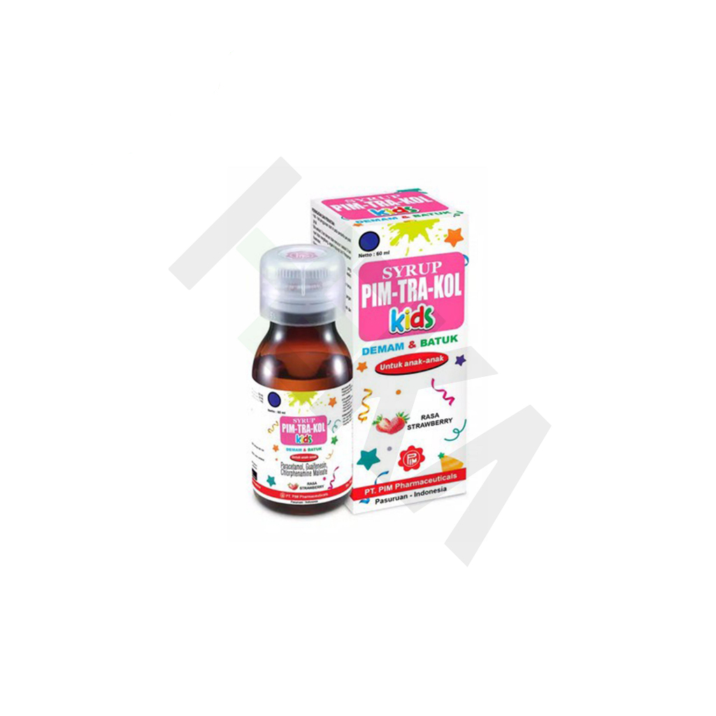 Pimtrakol Kids Syrup Rasa Strawberry 60 ml - Sirup Demam Batuk Anak [Tembalang]