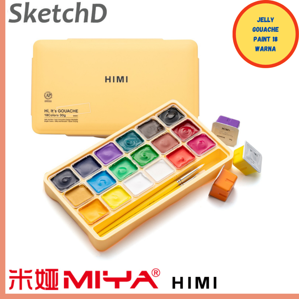 

Cat Gouache 18 Warna Himi Miya Jelly Gouache Paint 30 gr bonus kuas