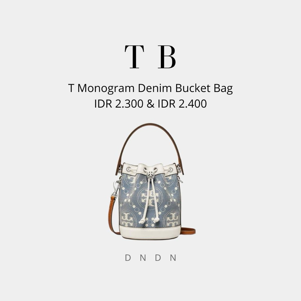 T Monogram Denim Bucket Bag