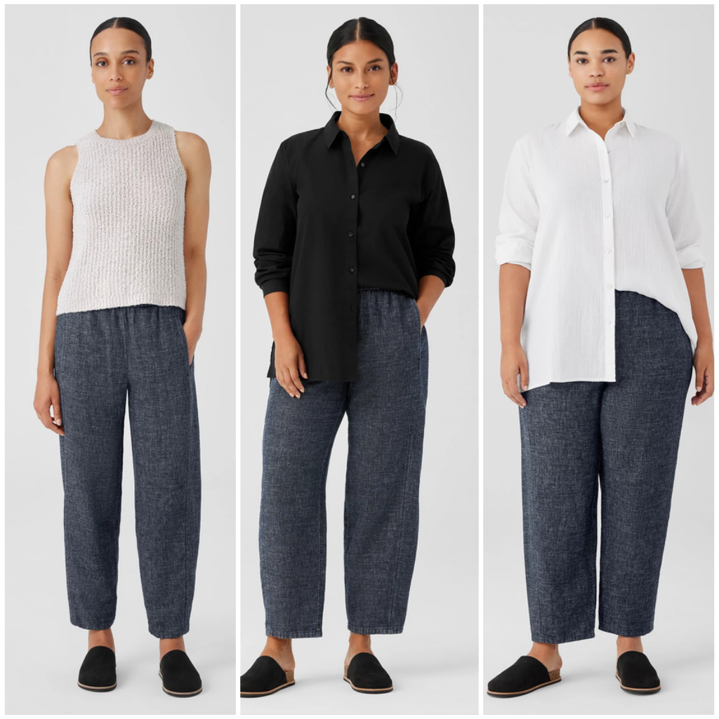 Celana Ei*leen F*sher Tweedy Hemp Cotton Lantern Pants