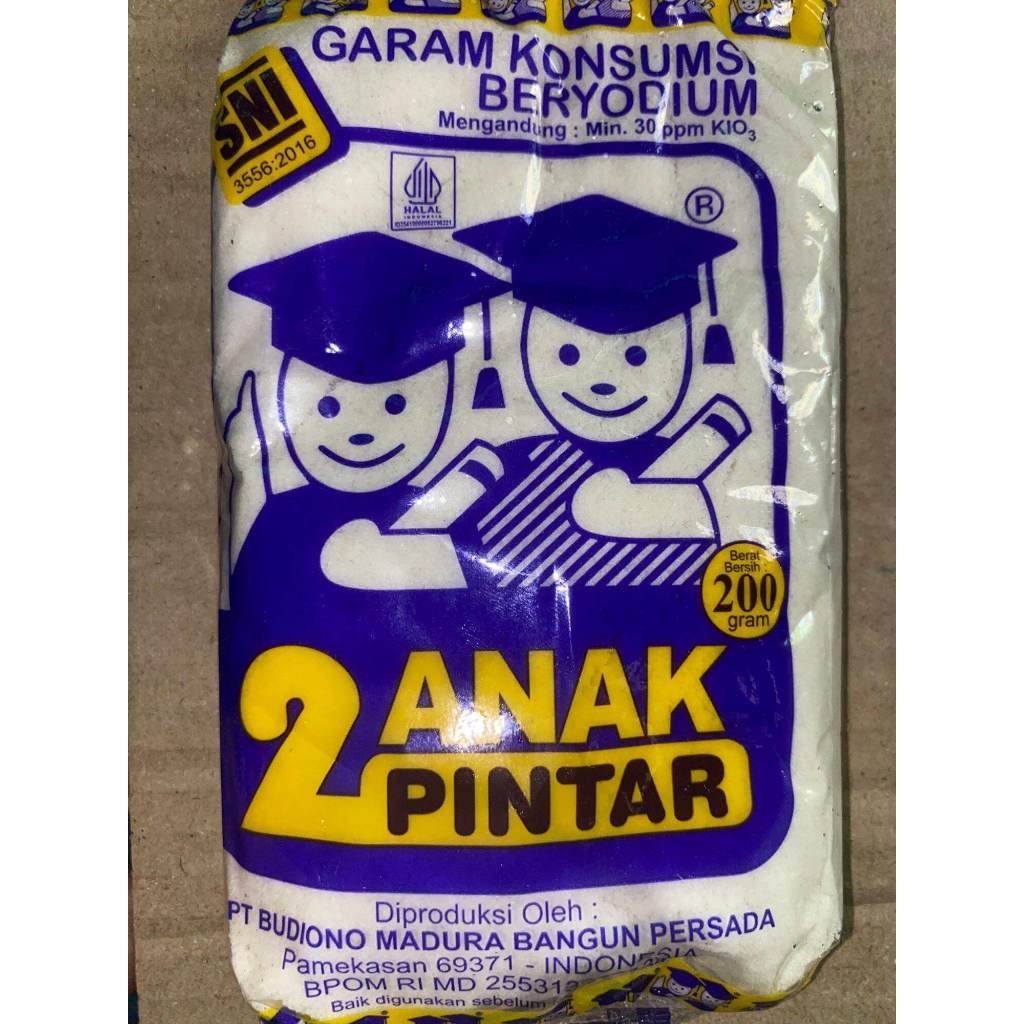 

2 anak pintar garam beryodium/garam halus 1 pcs 250 gr