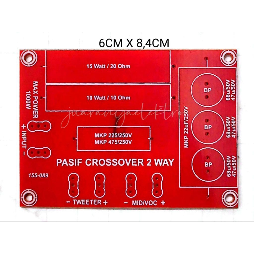 10PCS PCB PASIF CROSSOVER 2 WAY @ RP3.700.