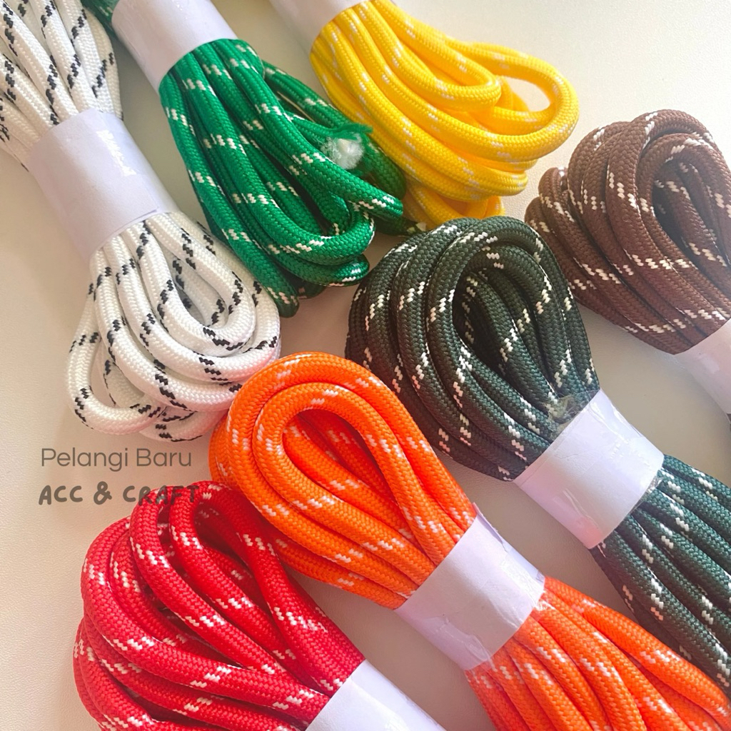 (3 meter) Tali Paracord Import Warna | Tali Tebal Kepang Gantungan Tas