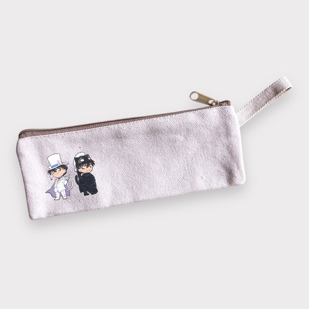 

Pinkstone Detektif Conan Series Pouch Kanvas Tempat Pensil Pencil Case Pouch Serbaguna Kaitou Kid Shinichi manga anime
