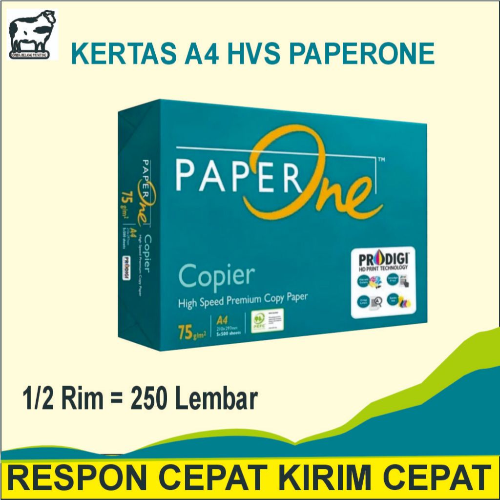 

Kertas A4 Paperone 250 Lembar |Kertas Print/Fotocopy|
