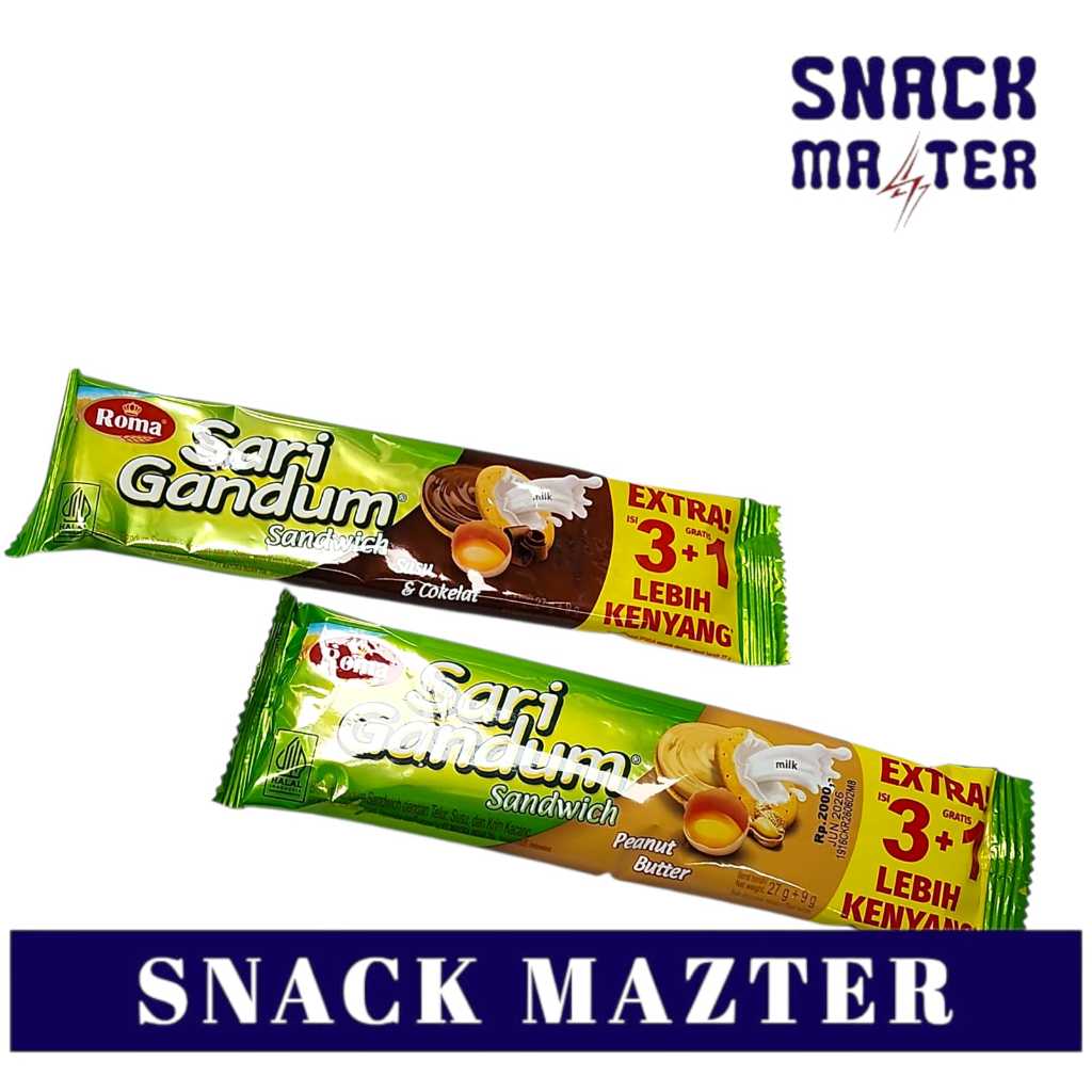 

Roma Sari Gandum Sandwich Susu & Cokelat - Netto 39 gr