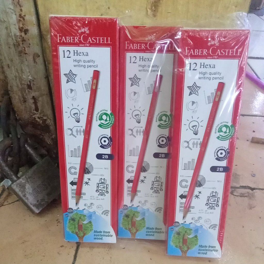 

pensil Faber-Castell 2B Hexa / pack