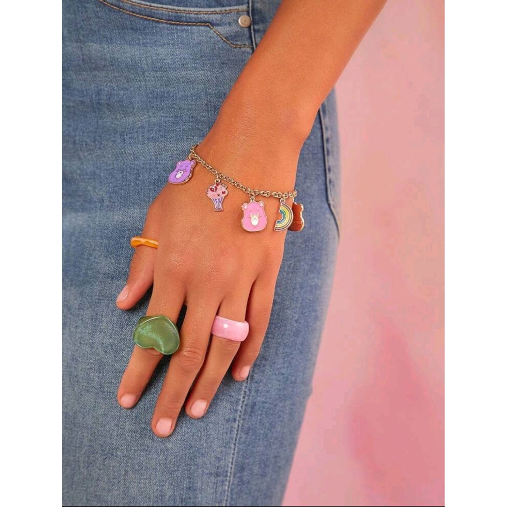 SHEIN X Care Bears Metal Cute Bear Charm Chain Bracelet