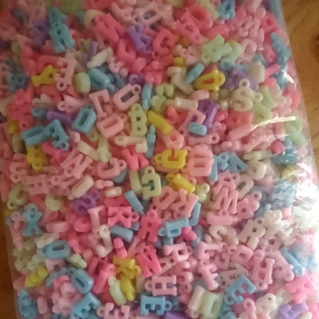 Manik Bandul Alfabet 1 pon/pon ponan Manik Huruf pastel