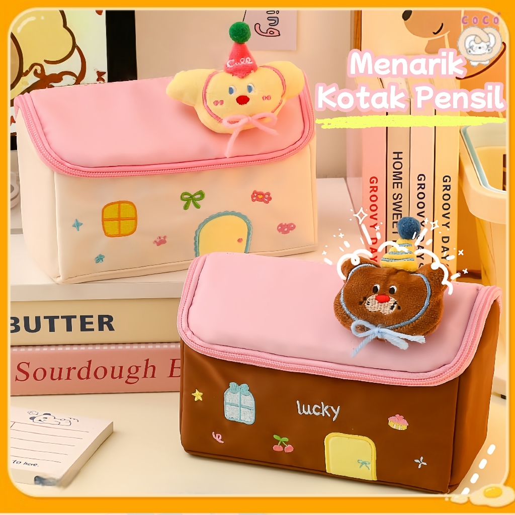 

[COD] Lucu Portabel Kotak Pensil/Bentuk Rumah Kecil Tempat Pensil/ Kartuntulis Kantor Siswa Sekolah/Kapasitas Besar Tas Kosmetik