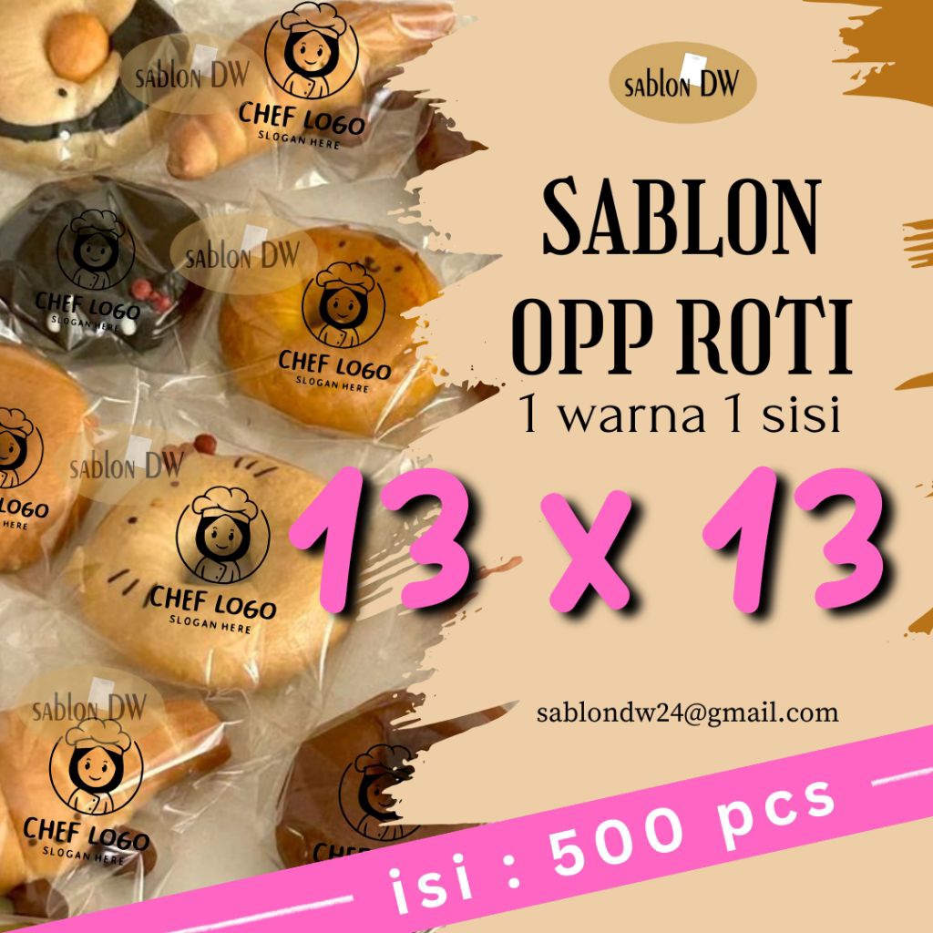 

SABLON PLASTIK OPP CUSTOM uk 13 x 13 minim 500 pcs