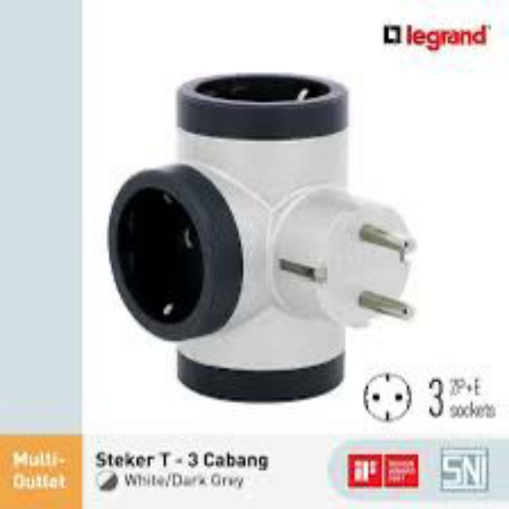 Steker T-16A Legrand (Putih dan Aluminium) LEGRAND