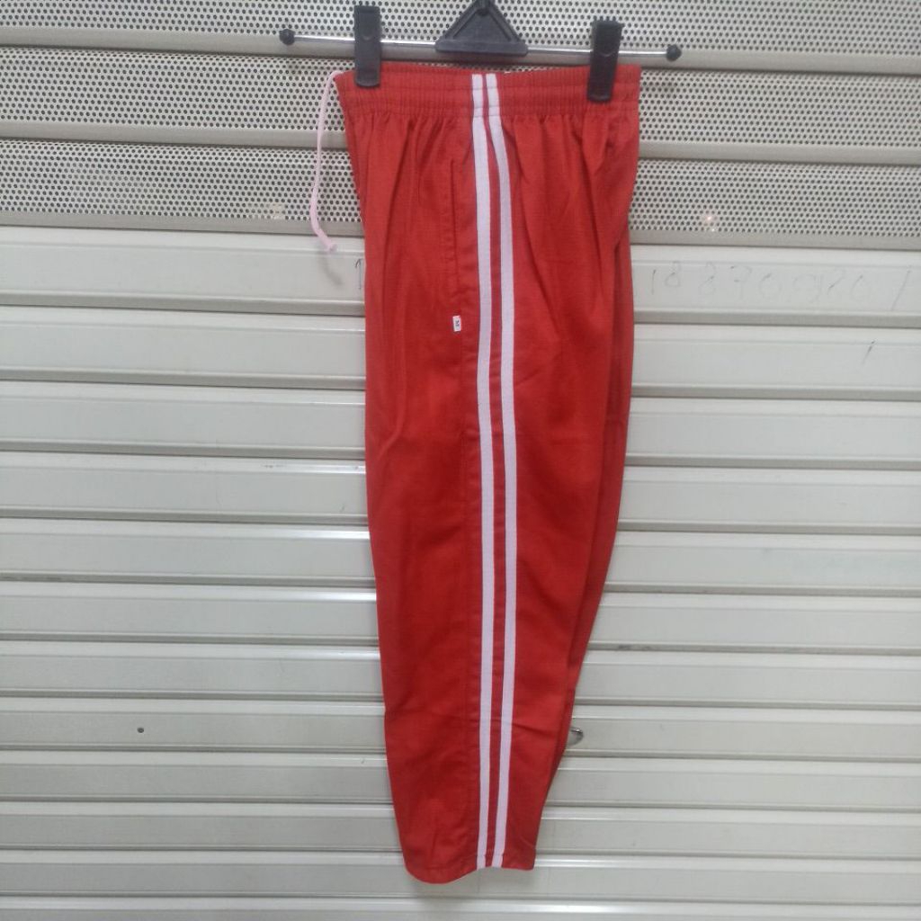 celana training merah lis putih anak pria wanita MLXL