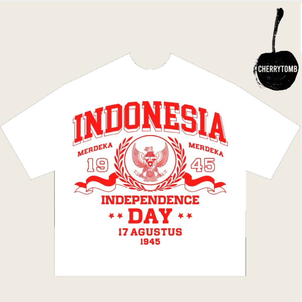 BAJU MERDEKA INDEPENDENCE DAY WARNA MERAH T-SHIRT AESTHETIC PRIA WANITA KAOS PRIA KAOS BOXY TSHIRT D