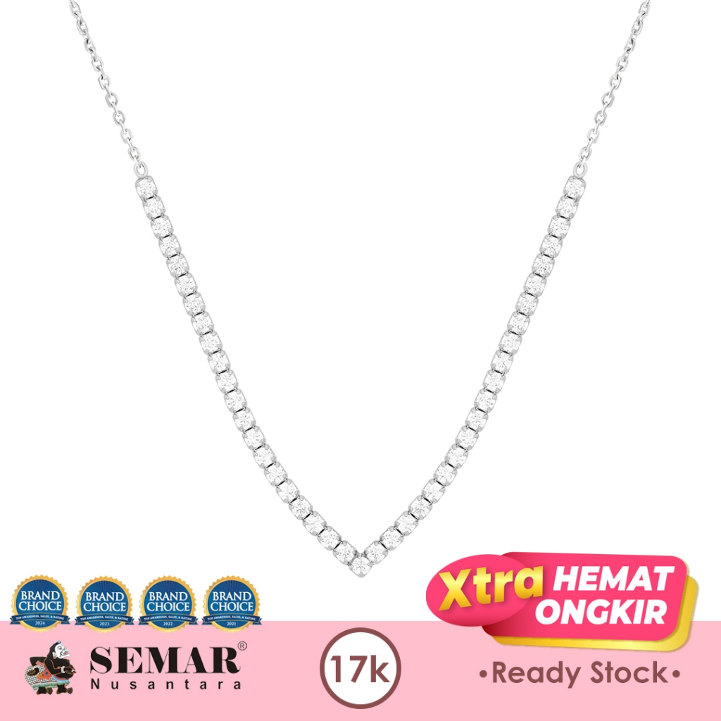 Kalung Emas Mini Aurel White Gold 17K Semar Nusantara