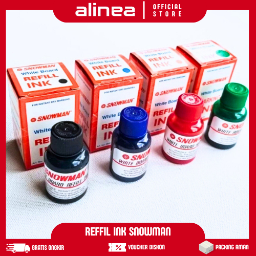 

[GROSIR 1/3/6/12 PCS] REFILL INK SNOWMAN WHITEBOARD ISIAN TINTA SPIDOL HITAM