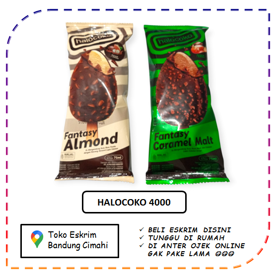 

Eskrim Halocoko Fantasy Almond Caramel Malt