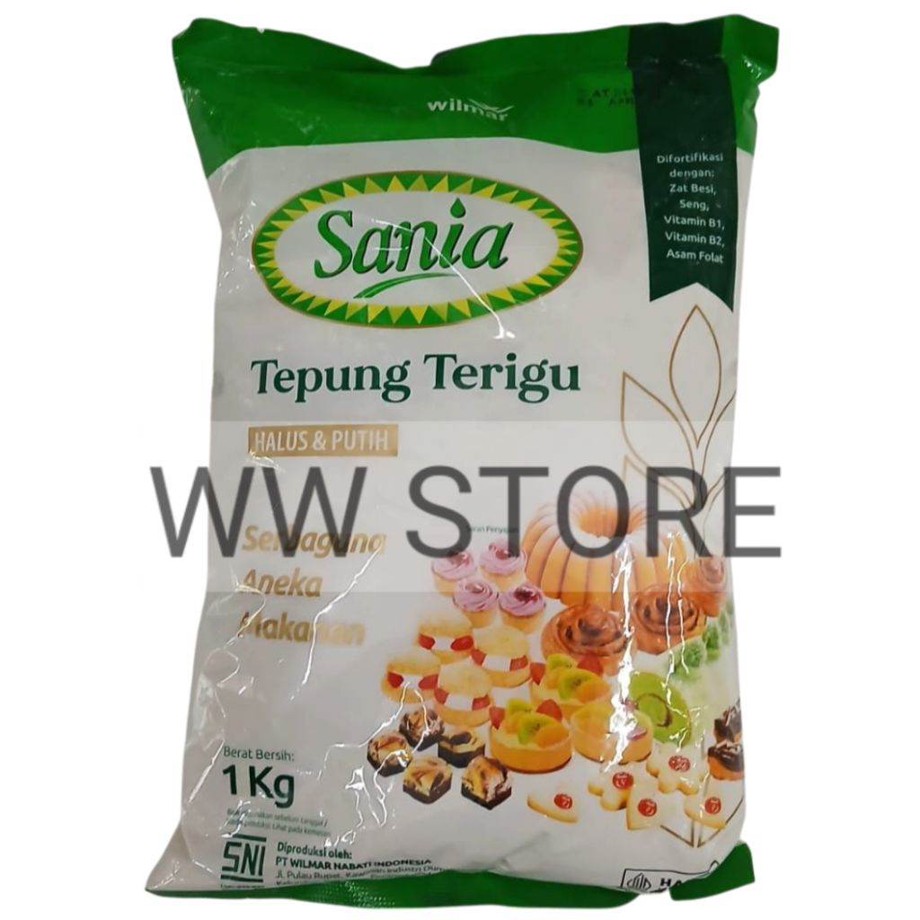 

Tepung Terigu Halus & Putih SERBA GUNA SERBAGUNA untuk Beragam Aneka Makanan halal MUI wilmar Sania All - Purpose Wheat Flour 1kg