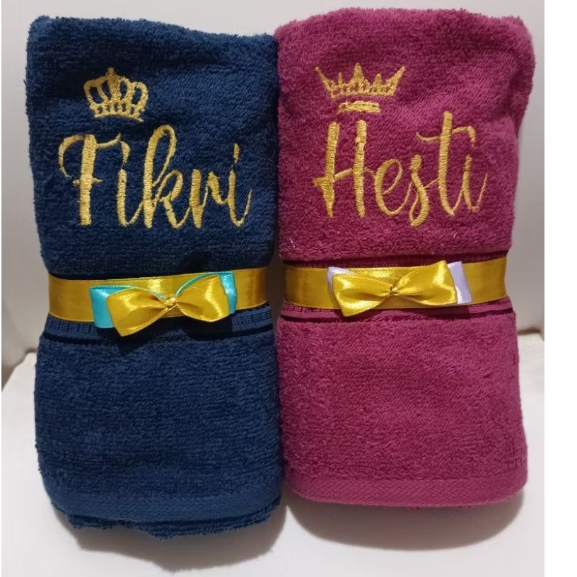 HK MP70x135 handuk couple seserahan wedding mahar nikah / handuk couple wedding souvenir / handuk se