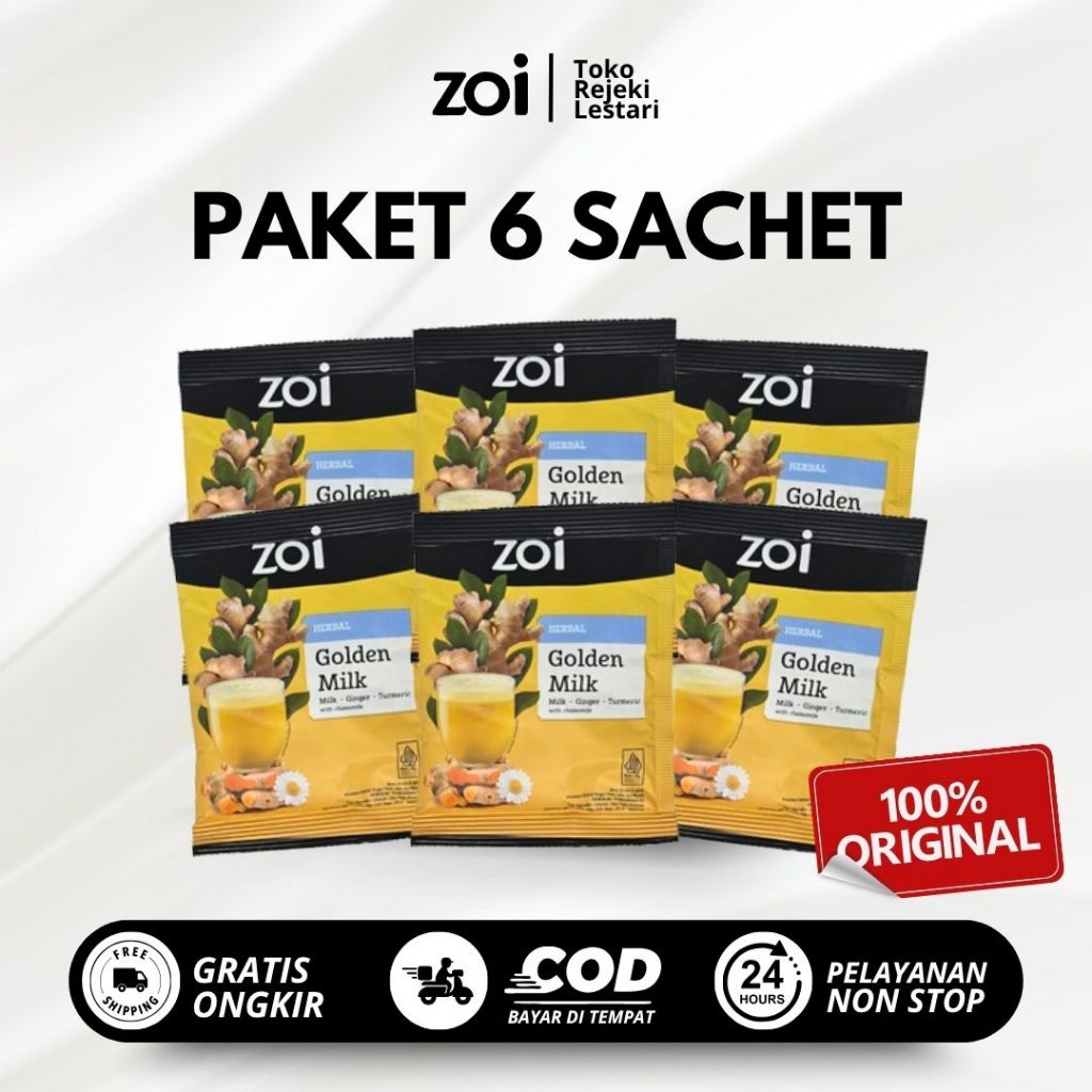 

ZOI Golden Milk Isi 6 Sachet – Susu Etawa Rasa Jahe Kunyit Herbal Hangatkan Badan & Redakan Masuk Angin