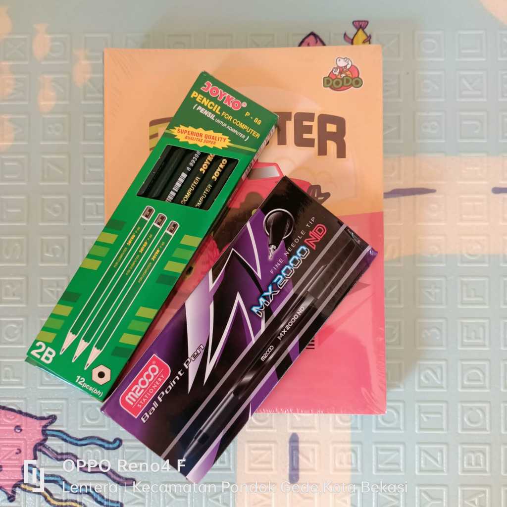 

Paket Buku Tulis 1 pak + Pupen 1 pak + Pensil Pak