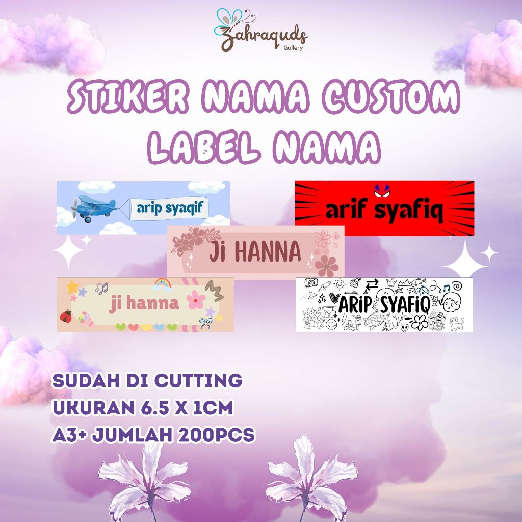 

Stiker Label Nama Custom Anti Air/Stiker Nama Custom Isi 200pcs