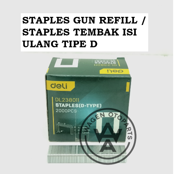

Staples Tembak Isi Ulang / Staples Gun Refill Tipe D (Yellow) Deli DL238011