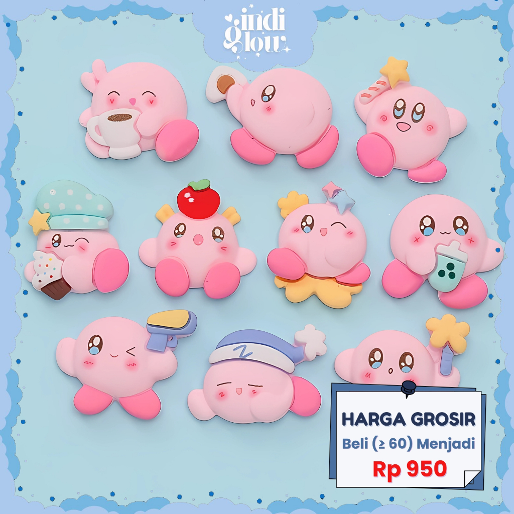 

IG 1Pcs Stiker 3D DIY Aksesoris Dompet Case HP Edisi Kirby Stiker Timbul Dekorasi Stiker Mainan Anak