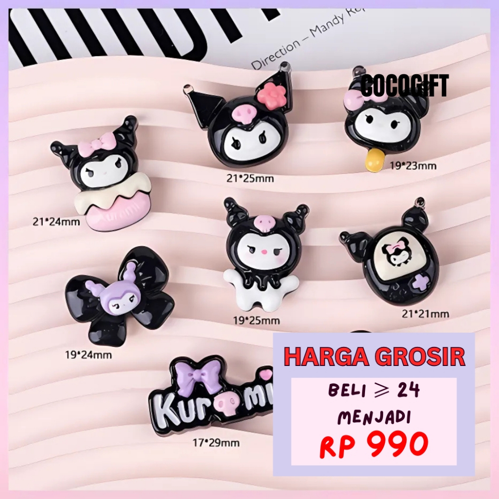 

3D Kuromi Clay Resin Stiker 3D Decoration Tumblr Aksesoris HP