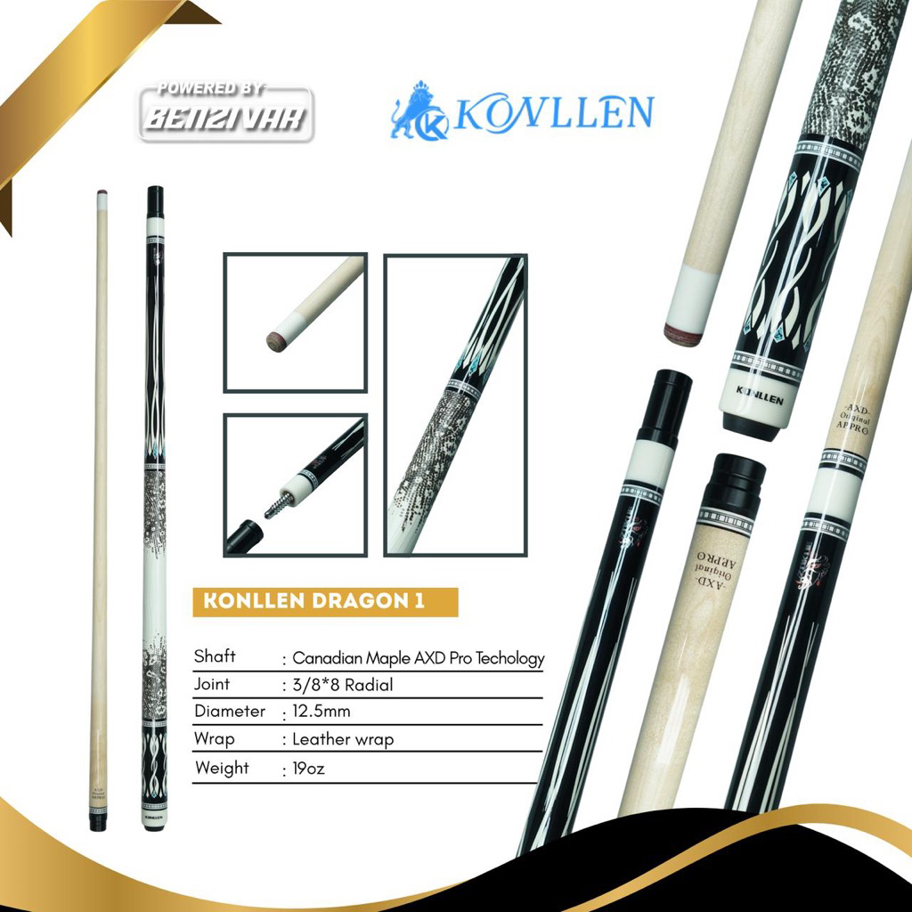 KONLLEN DRAGON STICK BILLIARD STIK MAPLE