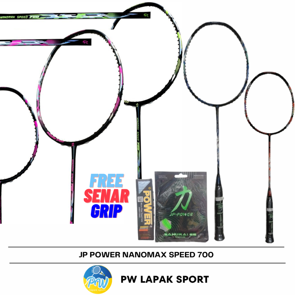 Raket Badminton JP Power Nanomax Speed 700 Original 35 LBS