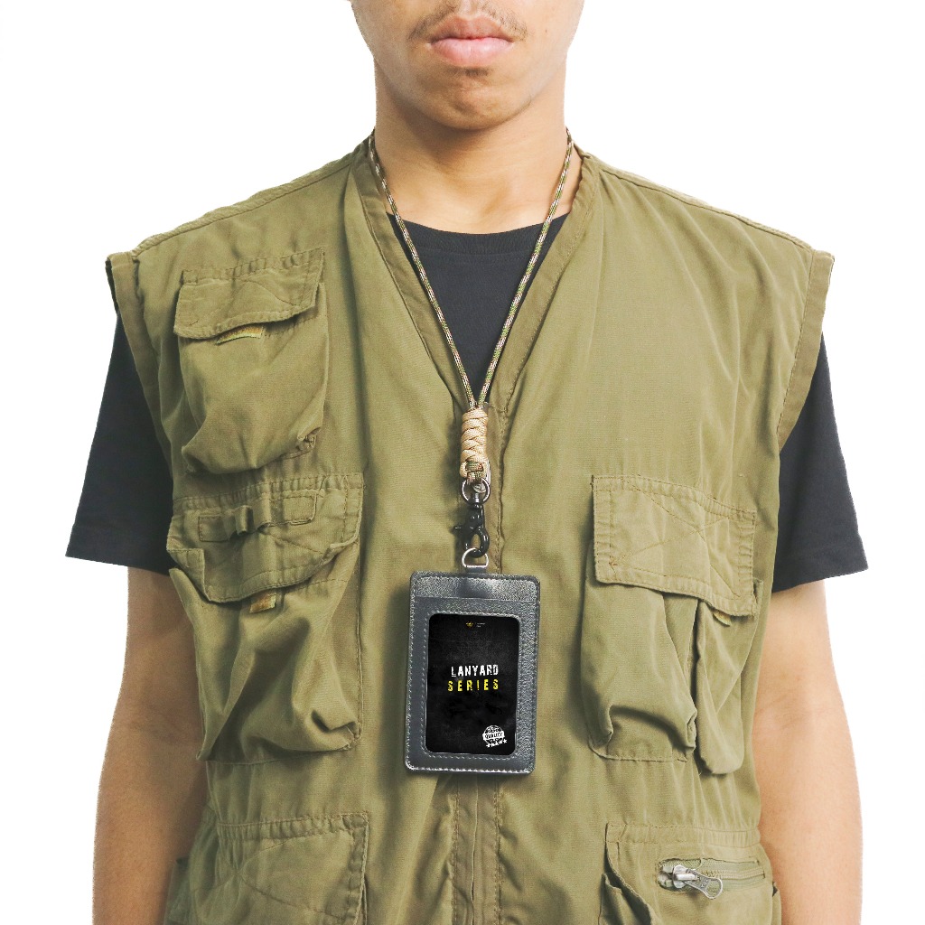 

Lanyard Tali Paracord Id Card Name Tag Gantungan Nama Kulit Sintetis MixTone Warna Premium Series